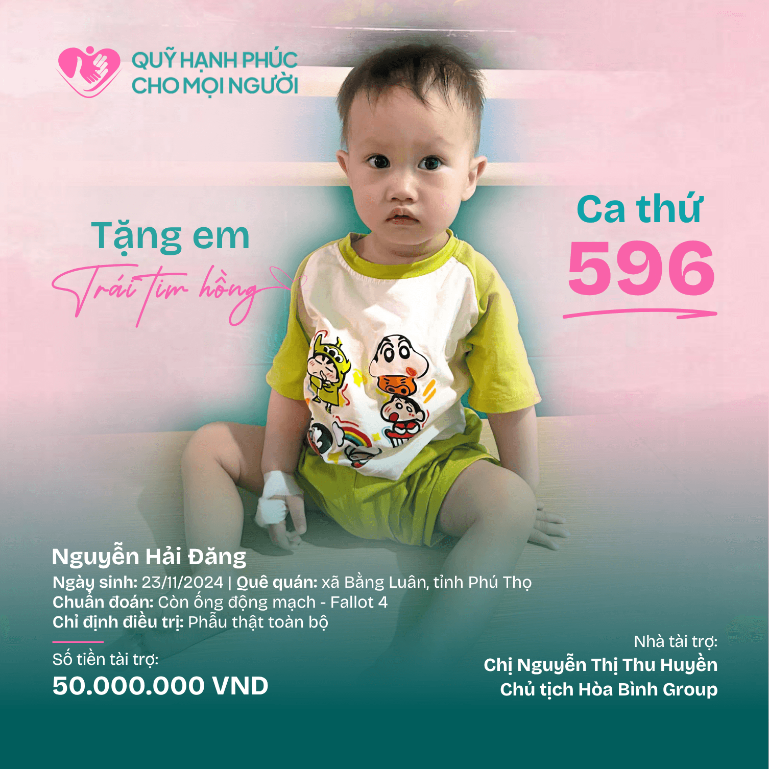 THÔNG BÁO: TẶNG EM TRÁI TIM HỒNG SỐ 596!