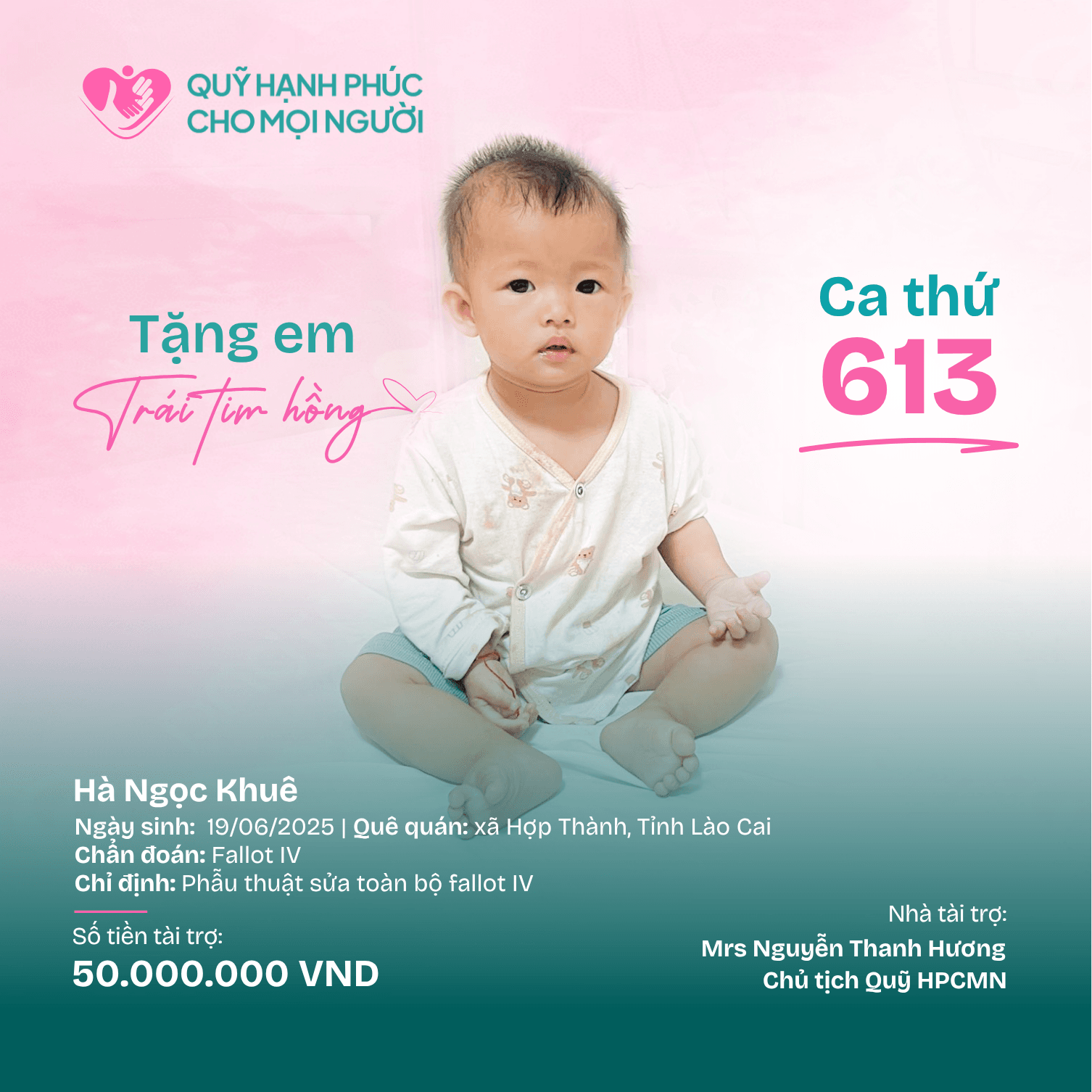   THÔNG BÁO: TẶNG EM TRÁI TIM HỒNG SỐ 613!